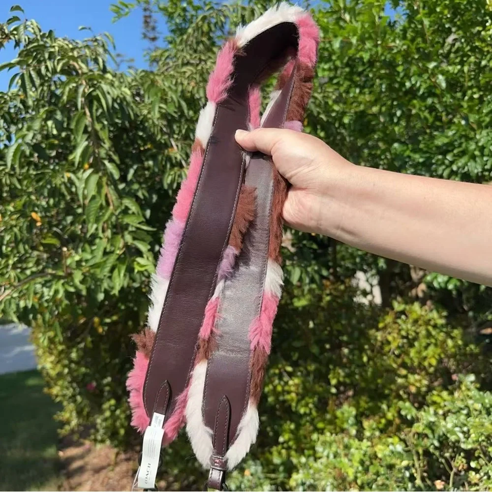 NWT Coach Patchwork Shearling Bag Strap C0802 - Picture 5 of 6